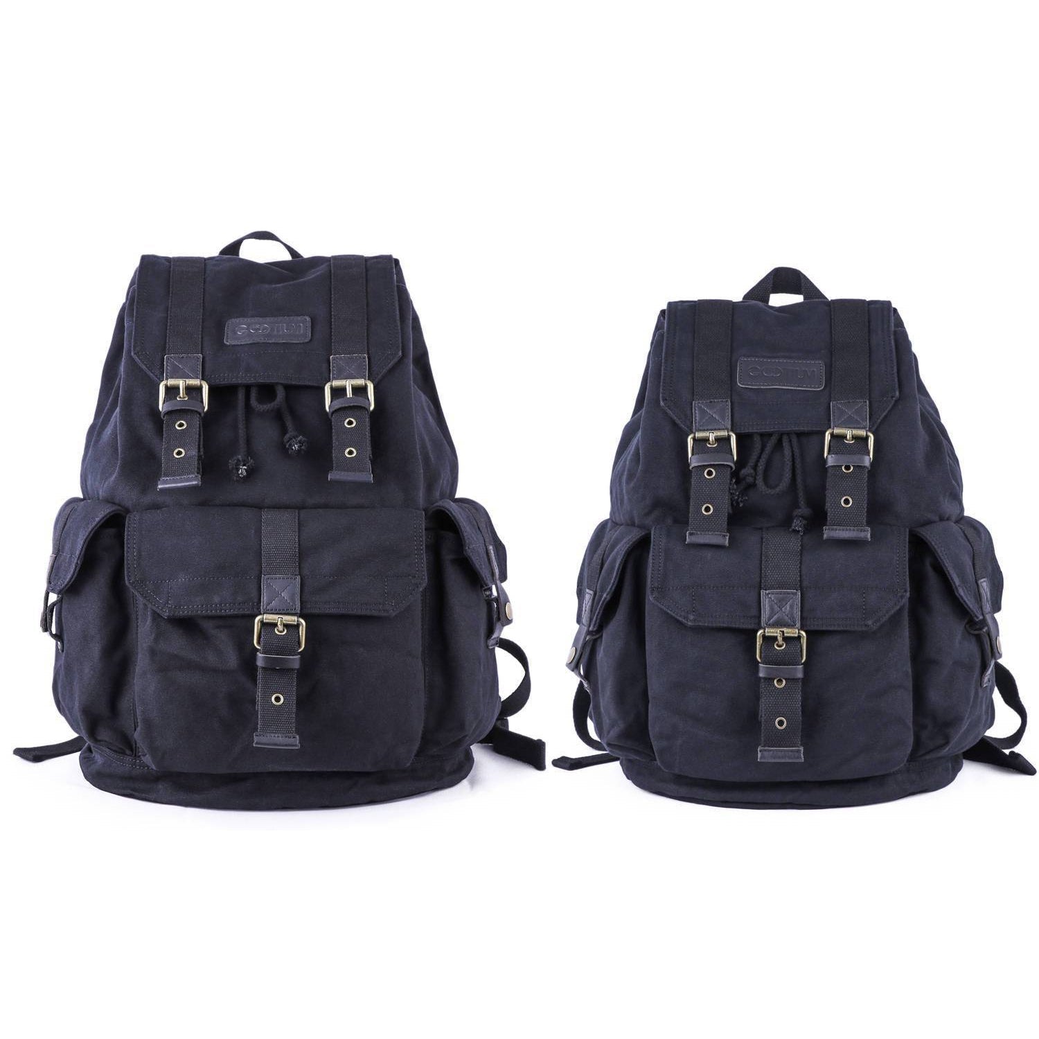 Canvas Zippered Backpack #G2001 Charcoal