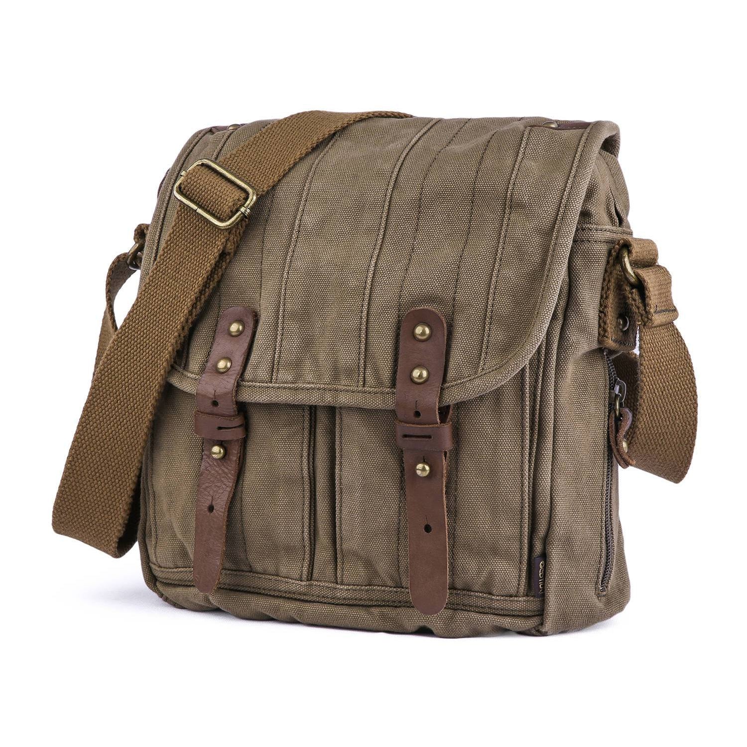  Gootium Canvas Messenger Bag - Vintage Crossbody Shoulder Bag  Military Satchel, Camo