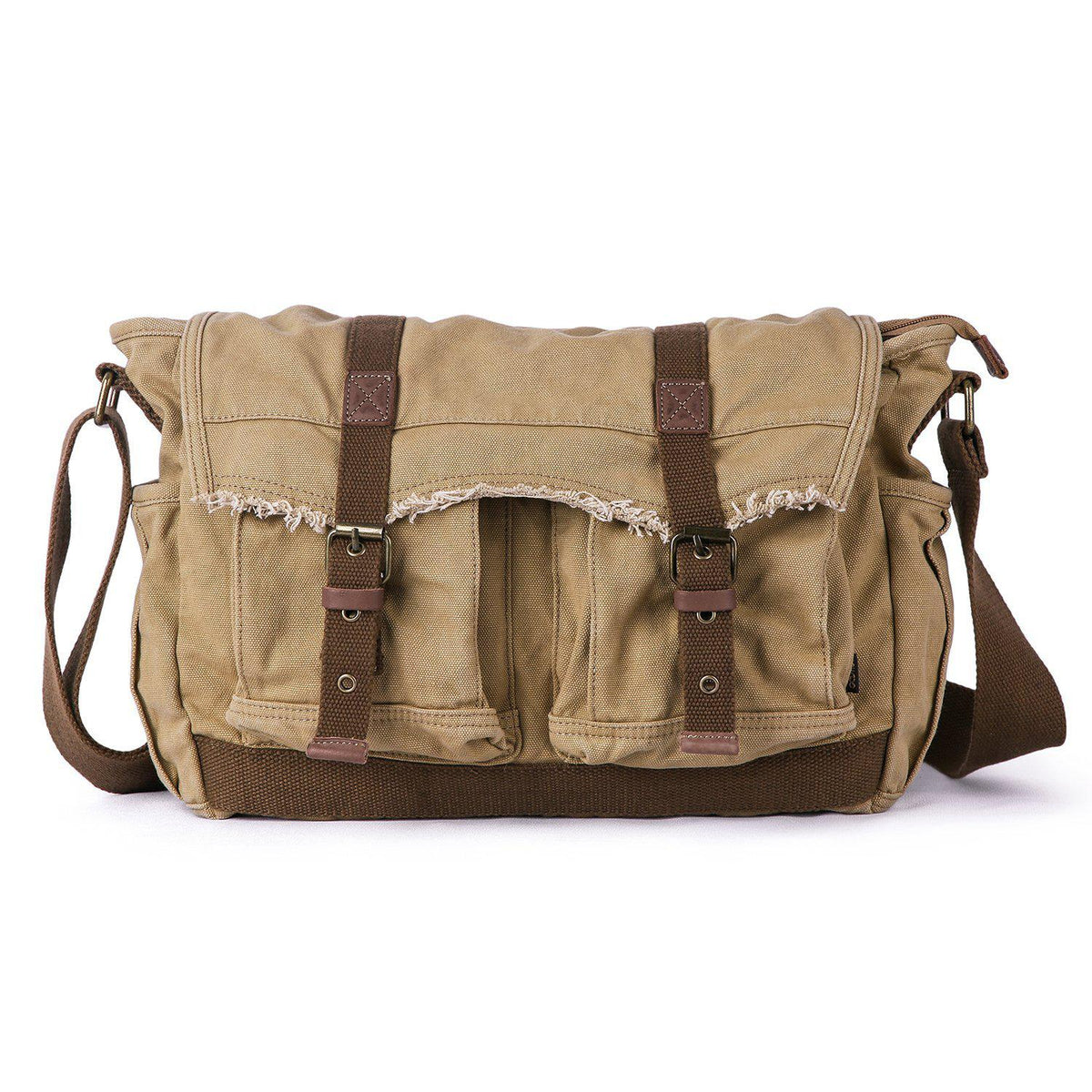 Canvas Frayed Style Messenger Bags #80808 - Gootium