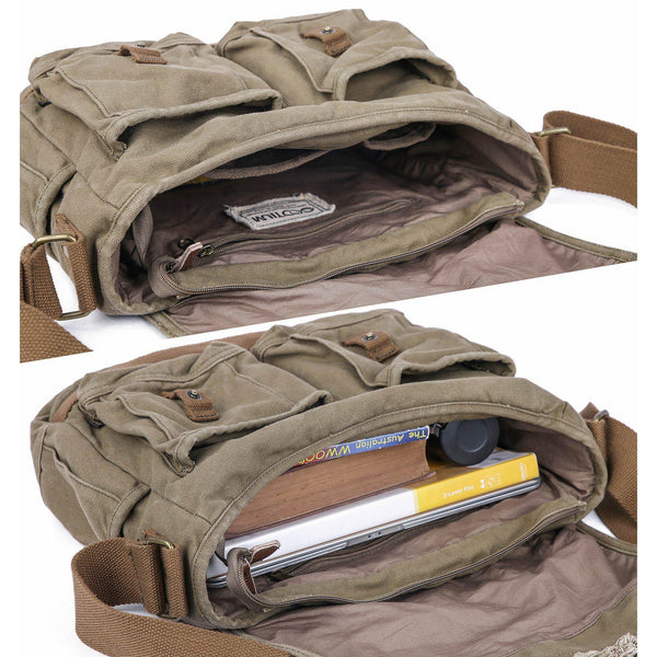 Canvas Frayed Style Messenger Bags #80808 - Gootium