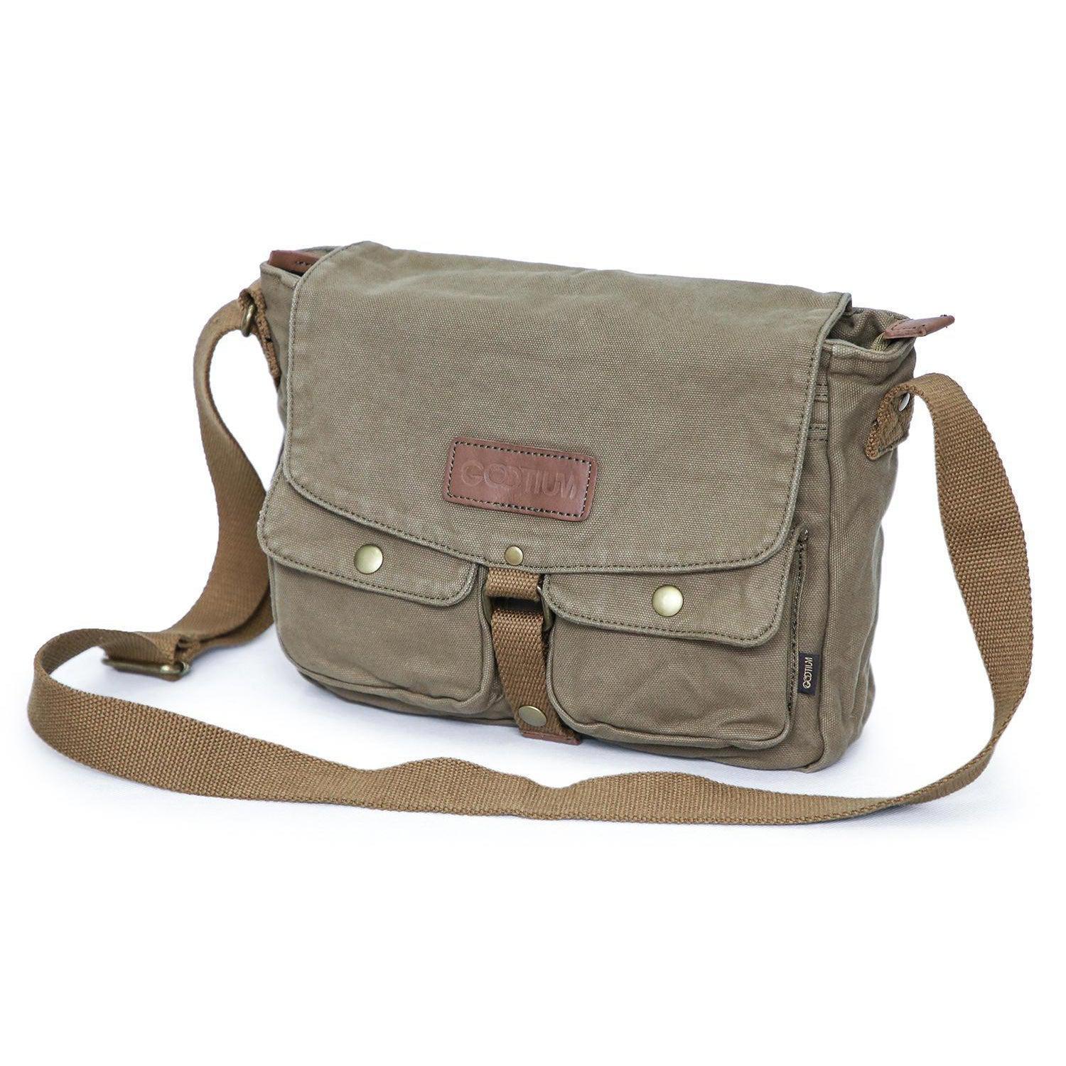  Gootium Canvas Messenger Bag - Vintage Crossbody Shoulder Bag  Military Satchel, Camo