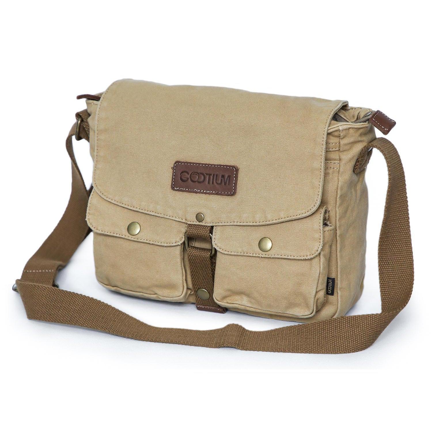 Gootium Canvas Messenger Bag Vintage Shoulder Bag Frayed Style Boho Purse